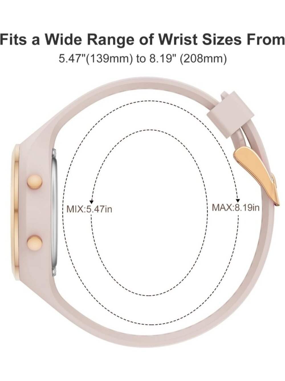 Women's Rose Gold/Pink Sand Waterproof Sport Chronograph Silicone Strap Watches - Picture 3 of 7